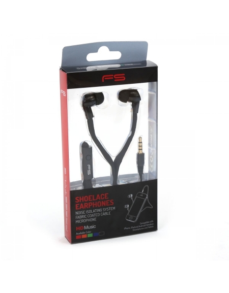 FREESTYLE SHOELACE EARPHONES + ΜΙΚΡΟΦΩΝΟ FH2112 ΜΑΥΡΟ [42776]