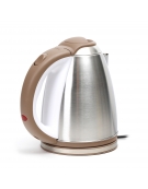 OMEGA ELECTRIC KETTLE 1500W STAINLESS STEEL BRUSHED FINISH WHITE/BEIGE