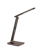 PLATINET OFFICE LAMP LED 14W WITH LCD SCREEN DISPLAY TIME AND TEMP + USB CHARGER - ΜΑΥΡΟ