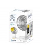 PLATINET RECHARGEABLE DESK FAN 3000 MAH 3 STEPS WHITE/GREY