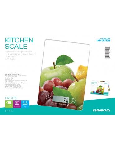 OMEGA KITCHEN SCALE FRUITS LCD DISPLAY 5 KG CAPACITY