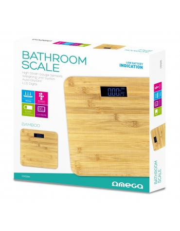 OMEGA BODY SCALE BAMBOO LCD DISPLAY 180 KG CAPACITY