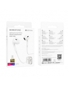 BOROFONE EARPHONES BM30 MAX ACOUSTIC WITH LIGHTNING PLUG WITH MICROPHONE WHITE