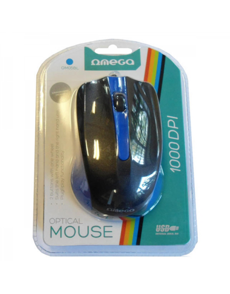 MOUSE OMEGA OM-05BL OPTICAL 800-1200-1600DPI BLUE BLISTER [41787]