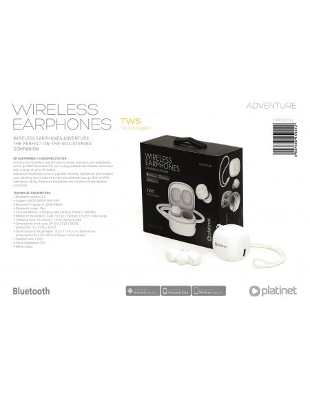 PLATINET TWS EARBUDS 25mAh BLUETOOTH V5.3 + CHARGING CASE 180mAh ADVENTURE