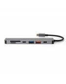 PLATINET USB-C GEN2 MEDIA HUB 10GB/S 7IN1 HDMI 4K USB-A3.2/ USB-A2.0/ USB-C PD 100W/ USB-C2.0/ SD/ MicroSD ALUMINUM