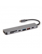 PLATINET USB-C GEN2 MEDIA HUB 10GB/S 7IN1 HDMI 4K USB-A3.2/ USB-A2.0/ USB-C PD 100W/ USB-C2.0/ SD/ MicroSD ALUMINUM