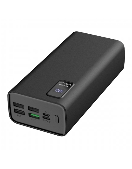 PLATINET POWER BANK 30000mAh Polymer PD 3.0 QC 3.0 LED Screen Black