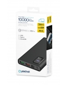 PLATINET POWER BANK 10000mAh Polymer PD 3.0 QC 3.0 LED Screen Black