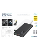 PLATINET POWER BANK 10000mAh Polymer PD 3.0 QC 3.0 LED Screen Black