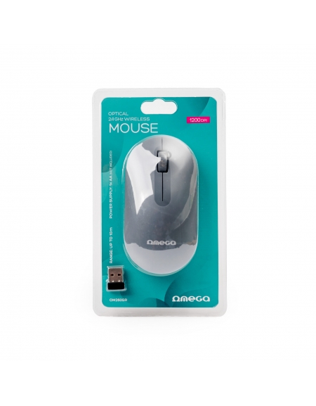 OMEGA WIRELESS MOUSE 2,4 GHz 1200 DPI GREY