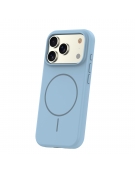 Silicone Thin Mag case for iPhone 17 Pro 6,3" light blue TFO