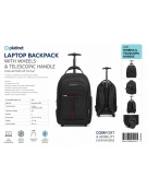PLATINET LUCKYSKY CITY ROLLER LAPTOP BACKPACK TROLLEY CITY LAPTOP BACKPACK WITH WHEELS AND METAL LOGO HANDLE 15.6