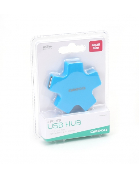 OMEGA USB 2.0 HUB 4 PORT STAR BLUE [43520]