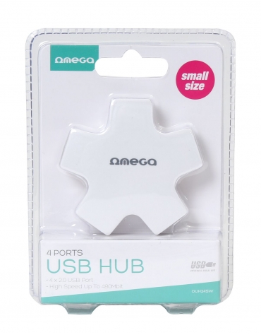 OMEGA USB 2.0 HUB 4 PORT STAR WHITE [42858]